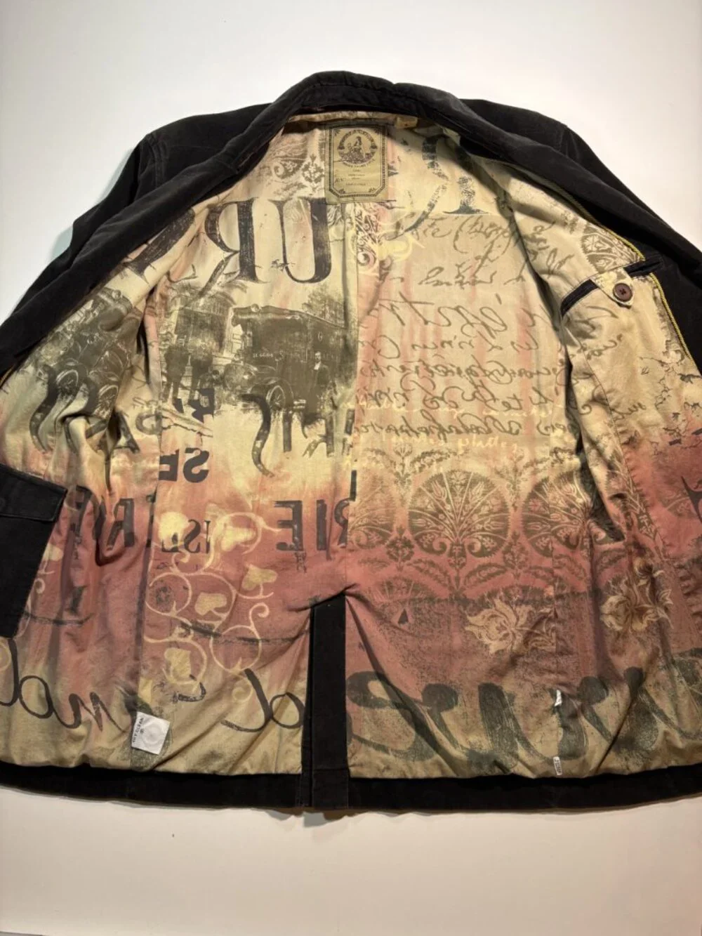 Vintage Rare Art line Tommy Bahama Indigo Palms Corduroy Smoking Jacket L